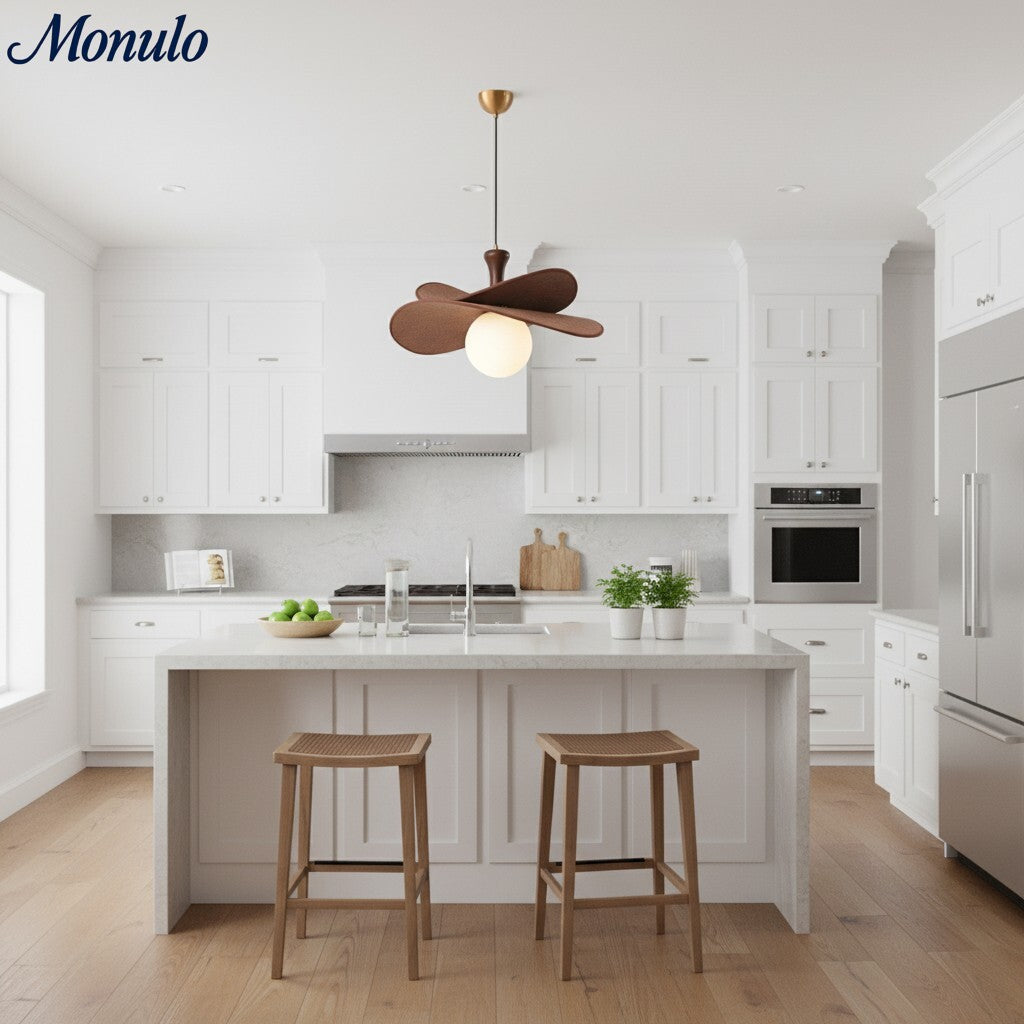 Suspension Orrise Petal - Métal et bois modernes pour salons et salles à manger