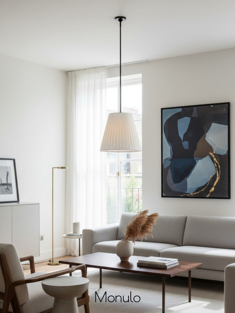 Modern Fabric Pendant Light - Conical Drum Shade for Soft Glow