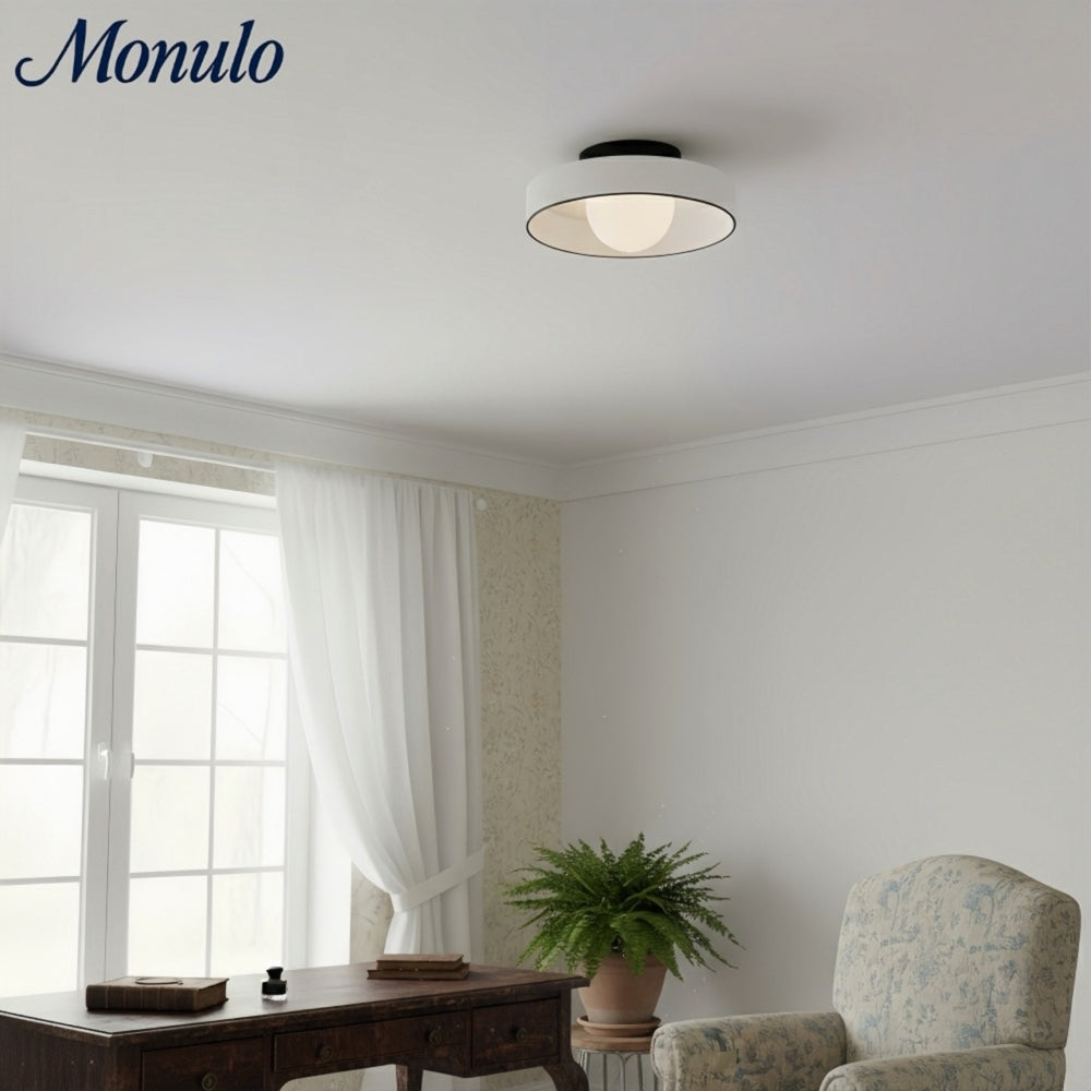 Kalo Versatile Glass Disc Modern Wall/Ceiling Fixture with Color-Accent Rim for Living Spaces