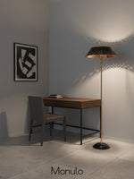 Load image into Gallery viewer, Auriglow Retro Perforated Floor Lamp - Brass Living Room Accent Light
