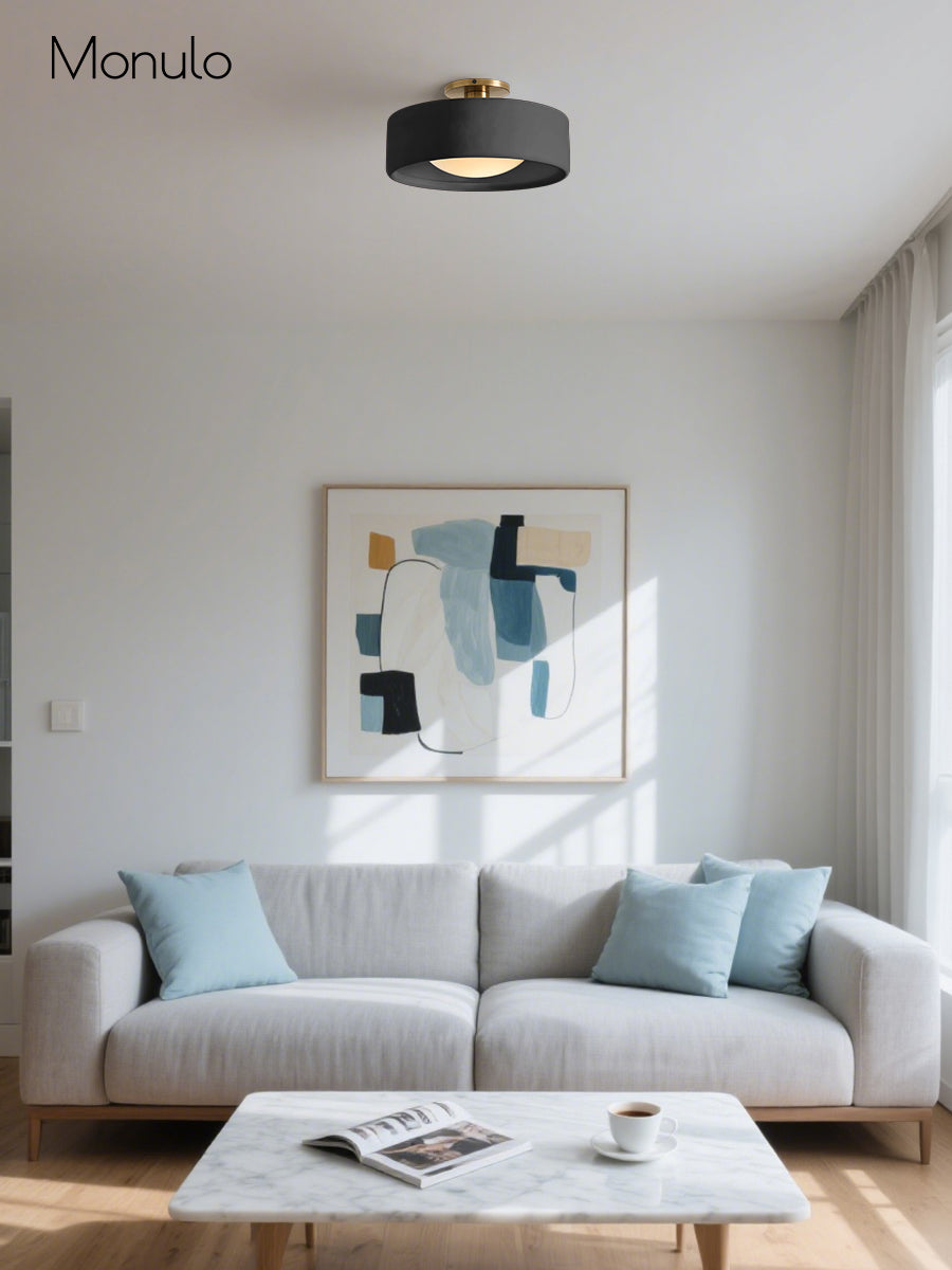 Cerova Porcelain Flush Mount Ceiling Light – Modern Low-Profile Fixture