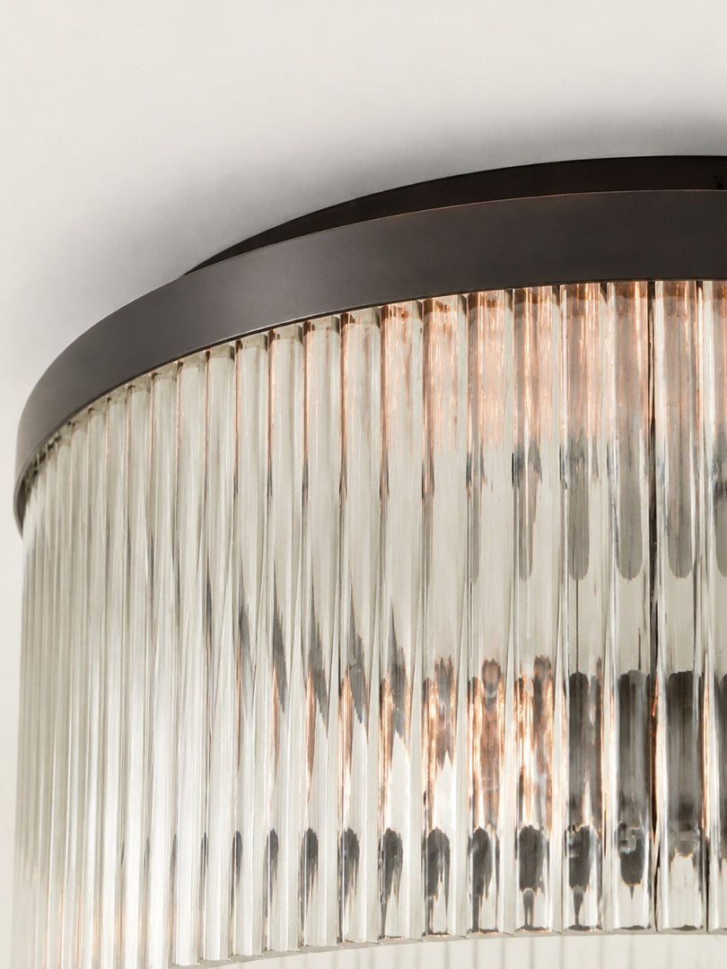 Bravira Elegant gerippte Glas-Deckenleuchte – moderne flache Leuchte für Schlafzimmer