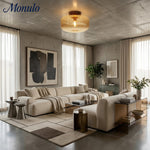 Cargar imagen en el visor de la Galería, Lámpara de techo de vidrio ámbar estriado Amberflow Retro – Montaje empotrado redondo para pasillos y entradas