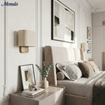 Load image into Gallery viewer, Nolvara Aleena Soft Fabric Luxe Metal Fabric Wall Sconce for Bedroom Reading Light