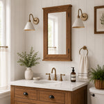 Load image into Gallery viewer, Industrial Modern Tapered Brass Gooseneck Sconce with Metal Silhouette