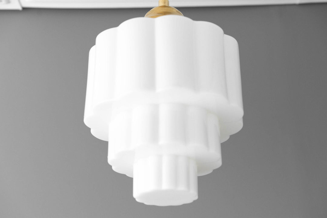 Geotower Glass Art Deco Pendant Light – Modern Industrial Ceiling Fixture for Living Room & Bedroom