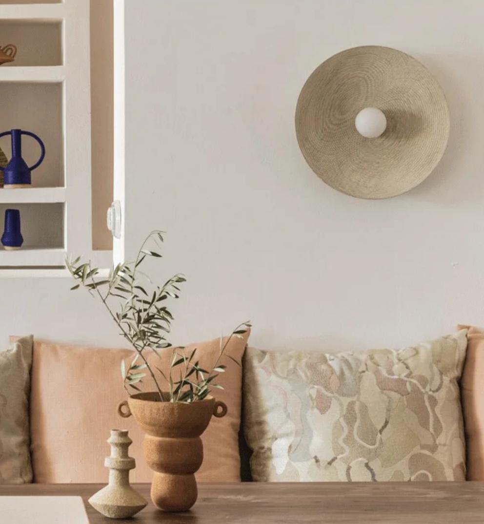Retro Wabi Sabi Style Round Wall Light For Bedroom M44