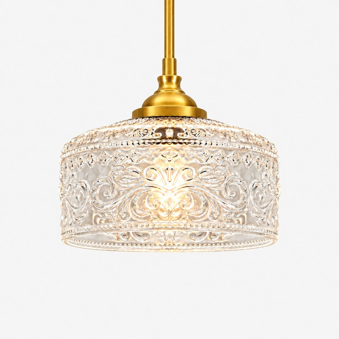 Vintage Adjustable Glass Pendant Light