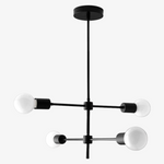 Load image into Gallery viewer, Mobilux Line Black and Brass Chandelier - Contemporary Globe Ceiling Hanging Light
