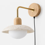 Cargar imagen en el visor de la Galería, Travertine Disc Plug-In Wall Lamp