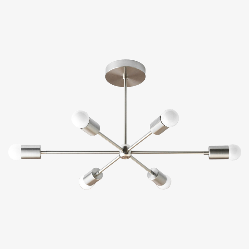 Lustre Mobilux Line Mid-Century Modern - Plafonnier suspendu à 6 têtes