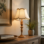 Load image into Gallery viewer, Vintage Fabric Table Lamp with Scalloped Shade