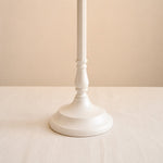 Load image into Gallery viewer, White metal stem and round base detail on French vintage table lamp