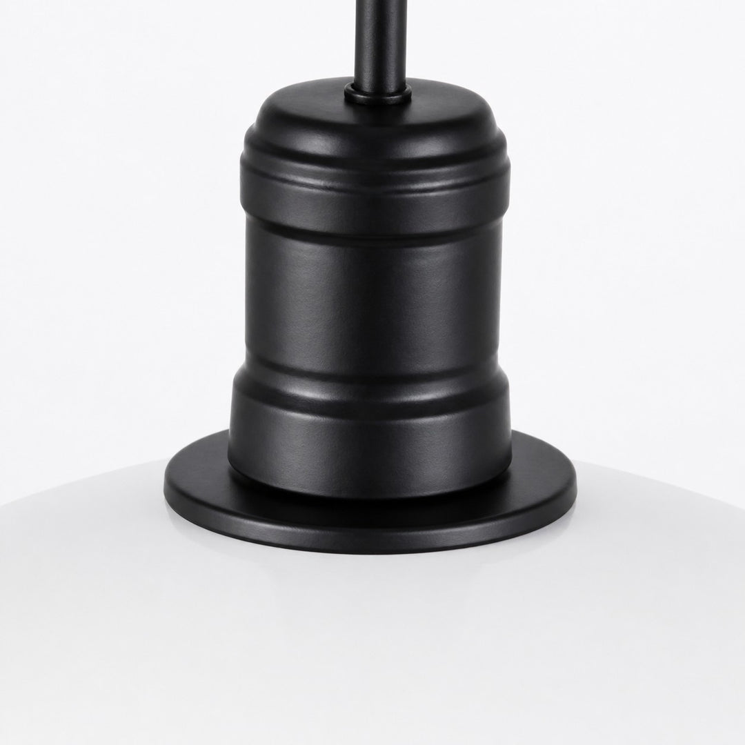 Matte Black Wide Dome Pendant Light