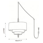 Charger l'image dans la visionneuse de galerie, Tiered Fabric Wood Plug-In Swag Pendant