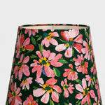 Bild in Gallery-Viewer laden, Close-up of pink floral Liberty fabric lampshade texture and bound rim