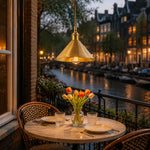 Cargar imagen en el visor de la Galería, Copper pendant light beside a window at night