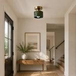 Bild in Gallery-Viewer laden, Green jade brass ceiling light detail 04