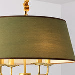 Cargar imagen en el visor de la Galería, Tela Fabric Shade Chandelier with Curved Arm Design and Linen Shades - Metal Vintage Style for Dining Rooms