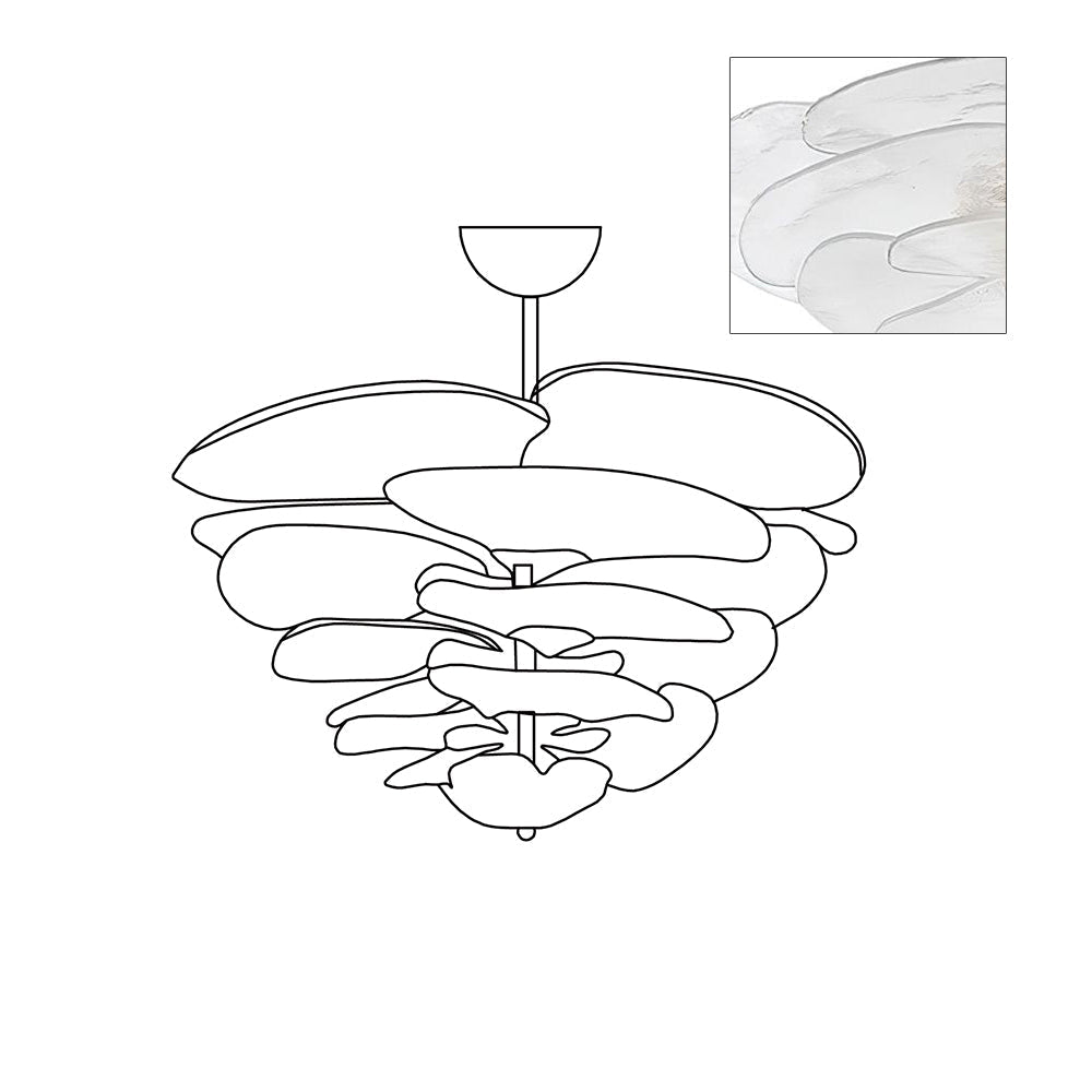 Lotus Leaf Layered Glass Chandelier