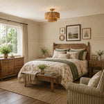 Load image into Gallery viewer, Rattan ceiling light in a classic bedroom