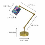 Load image into Gallery viewer, Dimension guide for adjustable floral table lamp