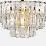 Cargar imagen en el visor de la Galería, French vintage ripple glass chandelier with smoked glass
