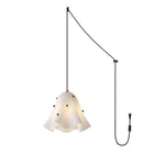 Load image into Gallery viewer, Undulating Glass Flower Plug-In Swag Pendant