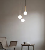 Load image into Gallery viewer, Spherical Brass Glass Plug-In Swag Pendant