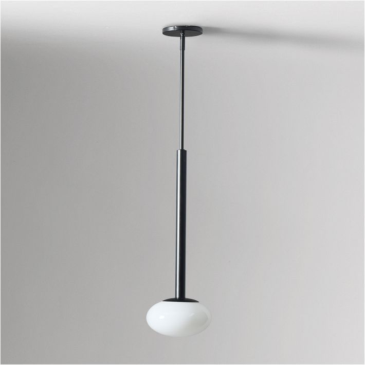 Rolvona Oval Glass Pendant Light - Modern White Glass Shade for Dining