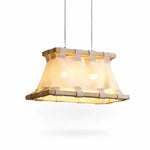 Cargar imagen en el visor de la Galería, Style B 50 cm ivory white wood and fabric pendant lamp