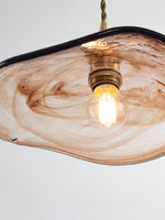 Charger l'image dans la visionneuse de galerie, Amber Floral Glass Brass Swag Pendant