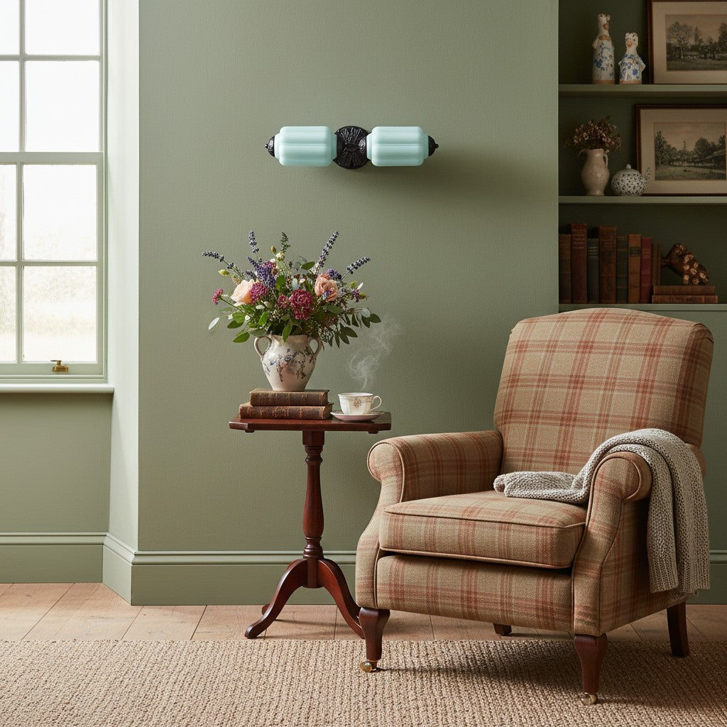 Eloise Vintage Scalloped Milk Glass Wall Sconce - Modern Accent Lighting for Bathroom and Bedroom