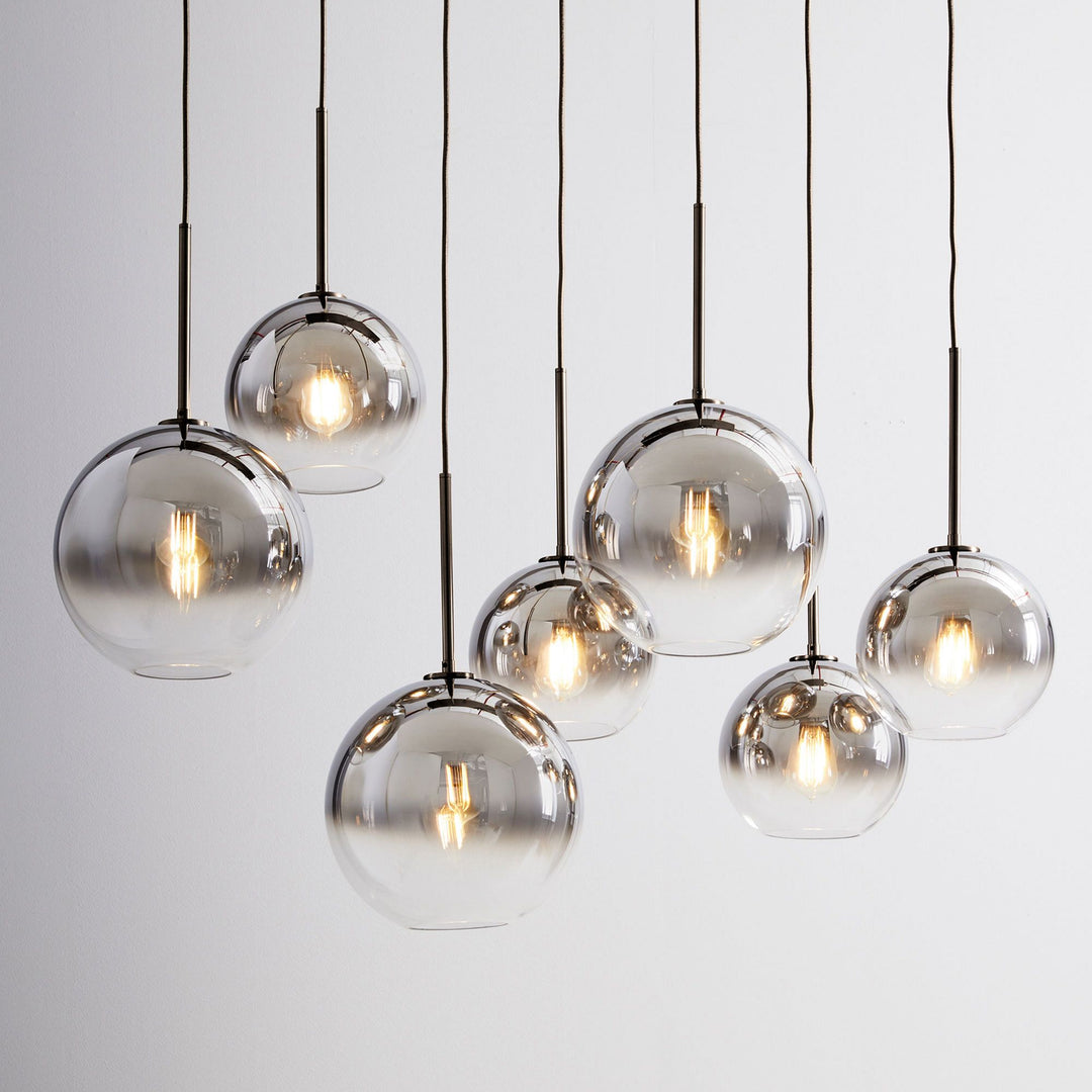 Selvion Eleganter 7-Licht Kugel Kronleuchter – Glas Pendelleuchte