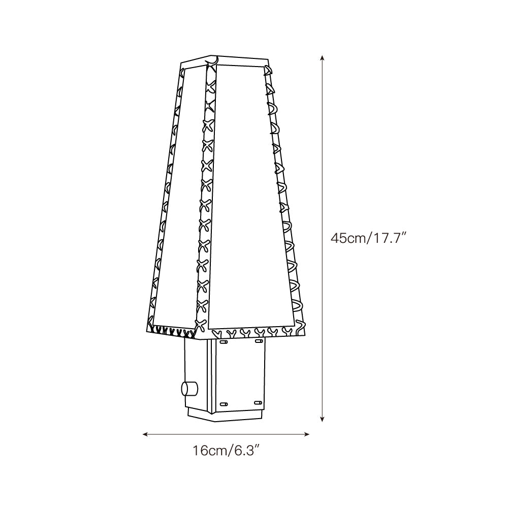 Lampe de table géométrique moderne en métal – Abat-jour en parchemin pour éclairage de table de nuit