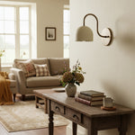 Load image into Gallery viewer, Curva Metal  Industrial Wall Sconce - Curved Brass Arm - Hammered Dome Light Fixture

