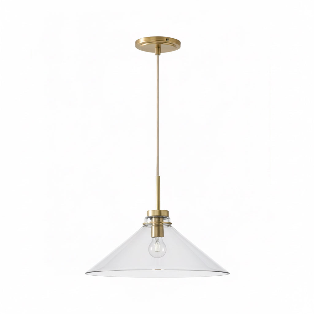 Aurenza Modern Farmhouse  Cone Pendant Light – Dimmable Kitchen and Entryway Lighting