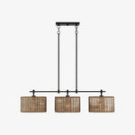 Cargar imagen en el visor de la Galería, Lámpara colgante rústica Ravelo en forma de tambor con diseño escultórico de metal para comedores y salas de estar