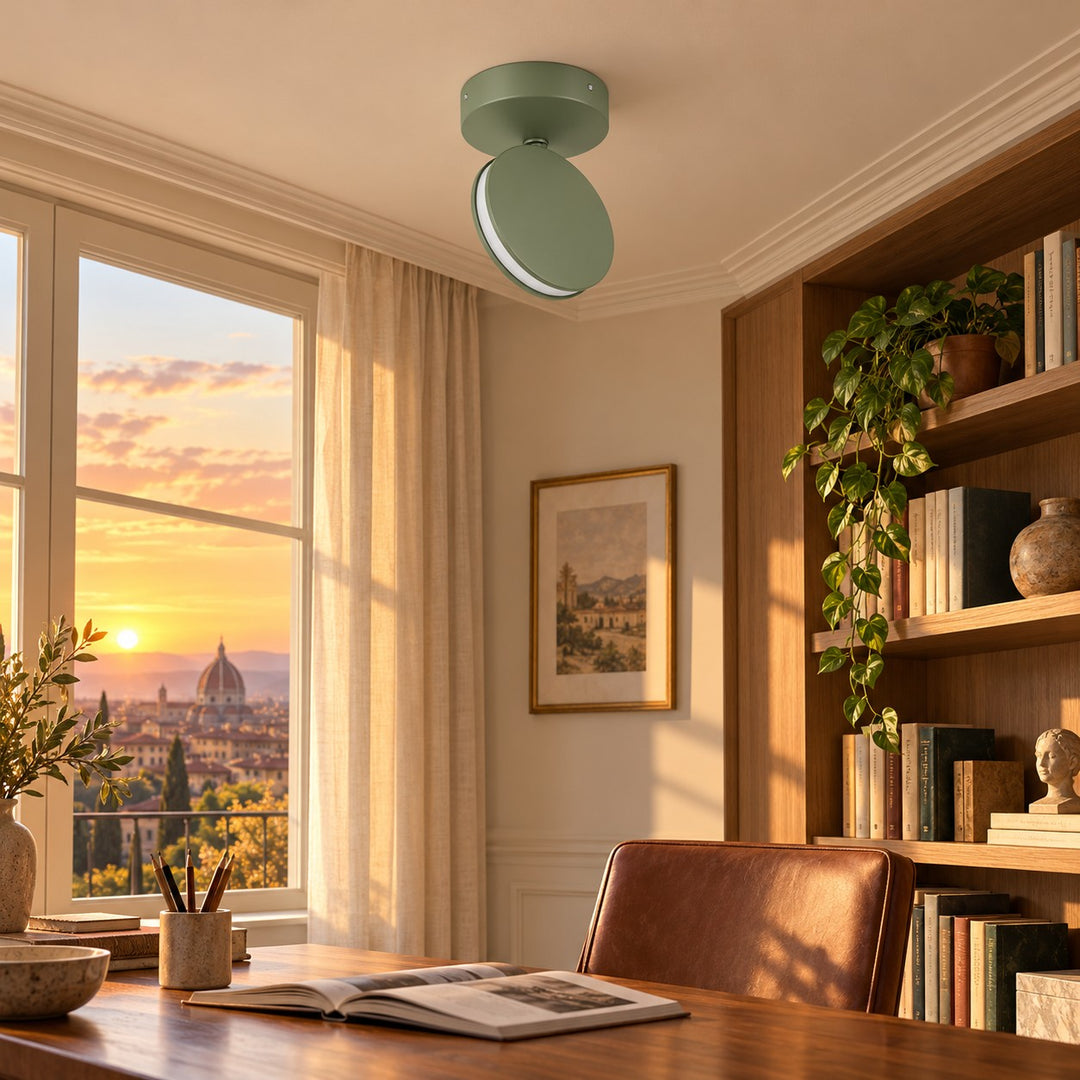 Tilting Head Round Disc Aluminium Wall Light