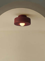 Resin Ceiling Light - Chunky Cylindrical Modern Flush Mount Fixture