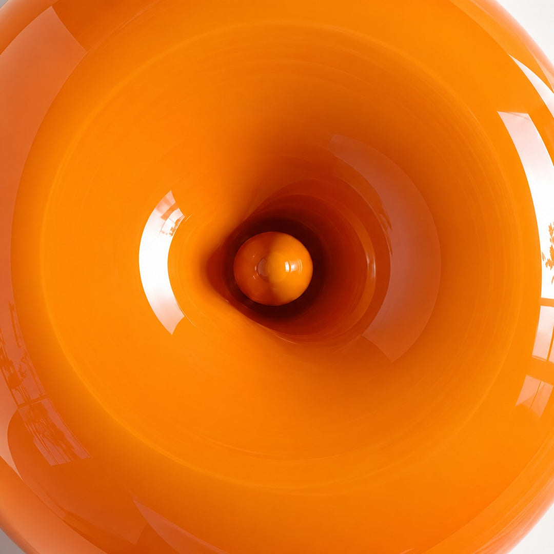 Round Disc Centre Button Blown Glass Wall Light