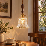 Load image into Gallery viewer, Vintage Brass Pineapple Glass Pendant Lamp
