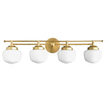 Bild in der Galerieansicht laden, Opalume Glass Art Deco Vanity Light - Bathroom Wall Sconce with White Glass Shades
