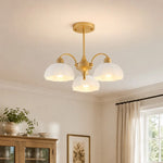 Cargar imagen en el visor de la Galería, Milk glass chandelier in a bright traditional room