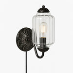 Cargar imagen en el visor de la Galería, Eloise fluted milk-glass plug-in wall sconce