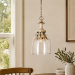 Load image into Gallery viewer, Vintage Distressed Glass Petal Pendant Light