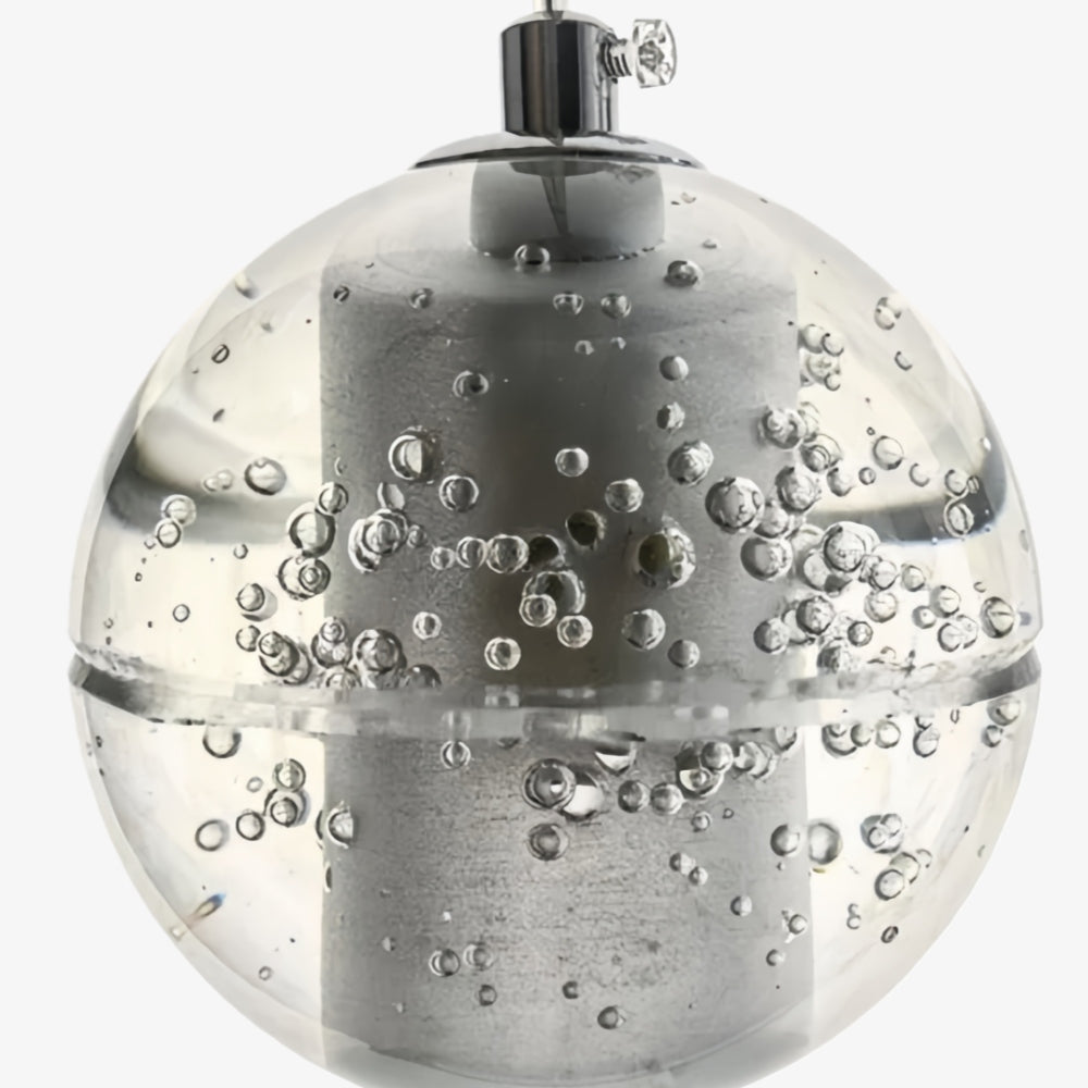Suspension sphérique décorative en cristal Lorivo, effet étoilé pour espaces de détente