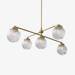 Load image into Gallery viewer, Glorica Glass Frosted Glass Globe Chandelier - Brass Modern Lighting for Living Room
