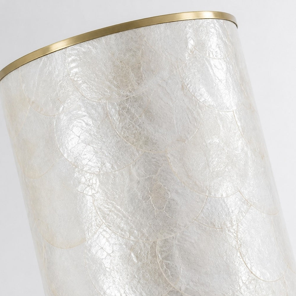 Nacrelith Capiz Shell Wall Sconce Layered Texture Design - Modern Wall Lamp for Living Space