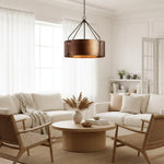 Load image into Gallery viewer, Oryven Modern Rustic Pendant Lighting - Drum Shade Hanging Lamp - Versatile Industrial Style for Home U07